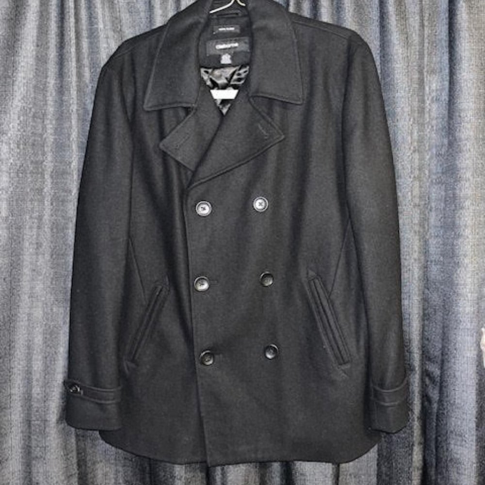 Men's Claiborne Wool-blend, 6 button Peacoat Jacket